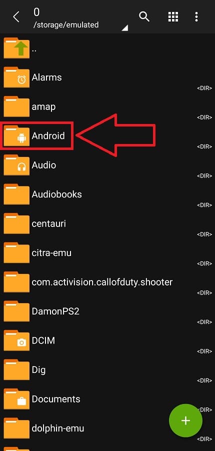 donde está la carpeta de Aethersx2 en Android.