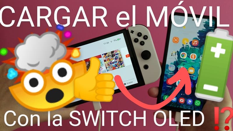 Cargar Smartphone con Nintendo Switch Oled.