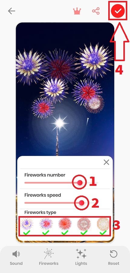 configurar fuegos artificiales app.