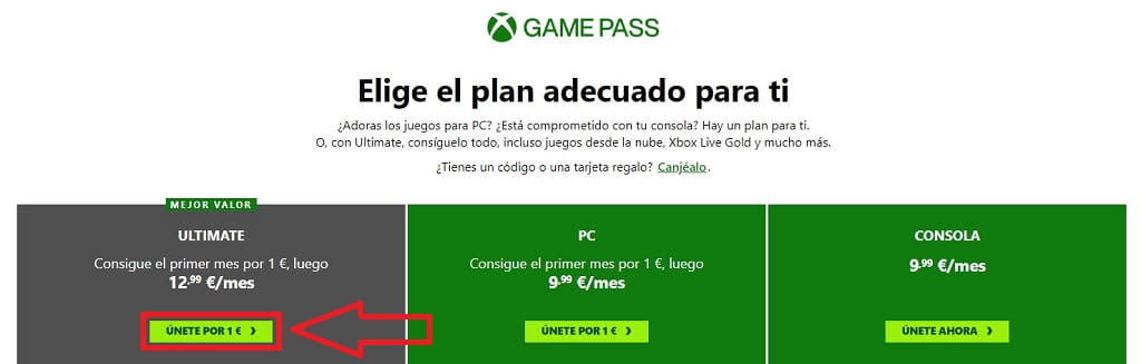 Xbox Game Pass a 1 euro.