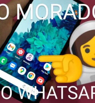 Icono morado día internacional de la mujer en WhatsApp.