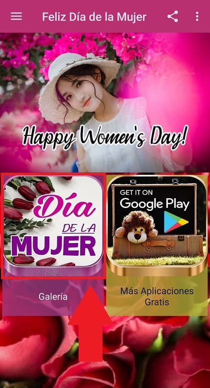 aplicación postales día de la mujer.