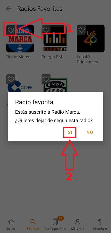 Radio en favoritos ivoox.