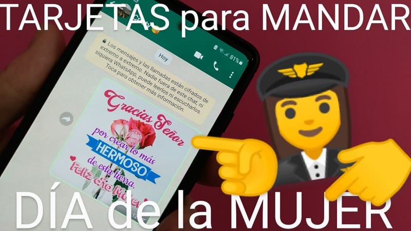 Enviar tarjetas de felicitación del día de la mujer por WhatsApp.