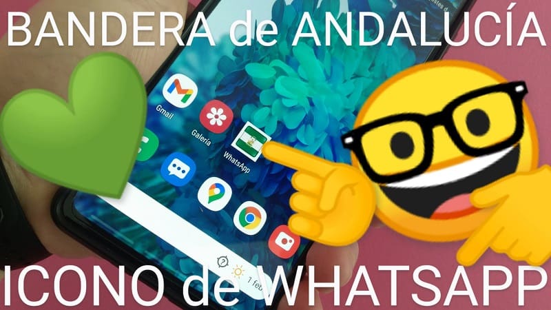 Añadir una bandera de Andalucía como icono WhatsApp.