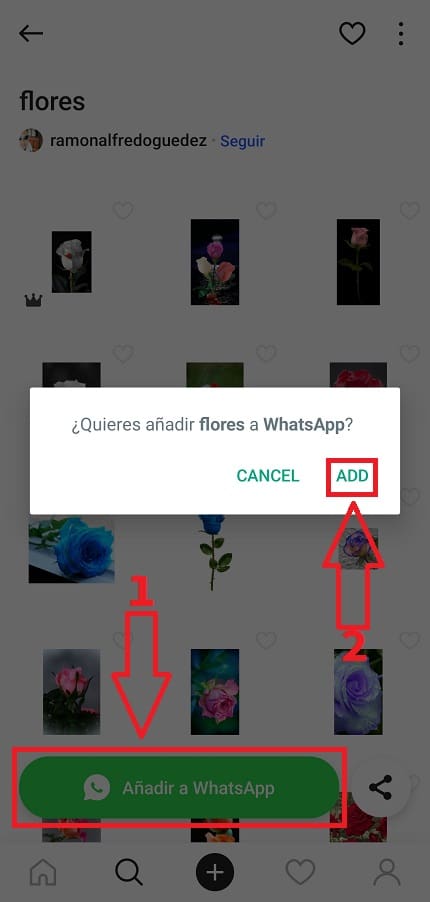 Stickers de flores para WhatsApp.