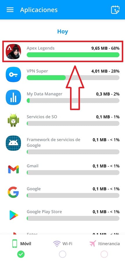 Cuanto internet consume Apex Legends Mobile.