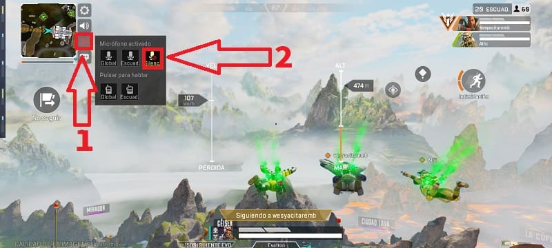 Desconectar micrófono apex legends mobile.