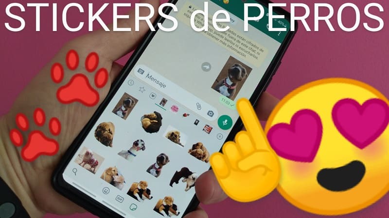 Mandar Stickers de perros por WhatsApp.
