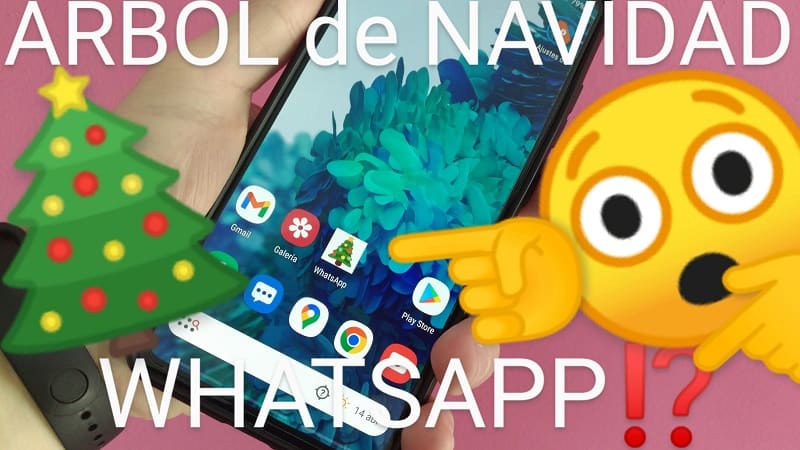 cambiar icono de WhatsApp por un árbol de Navidad.