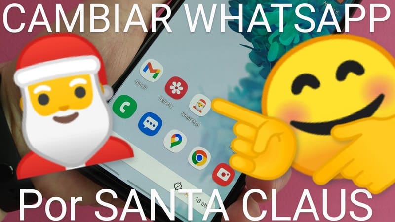Sustituir el icono de WhatsApp por un Santa Claus.