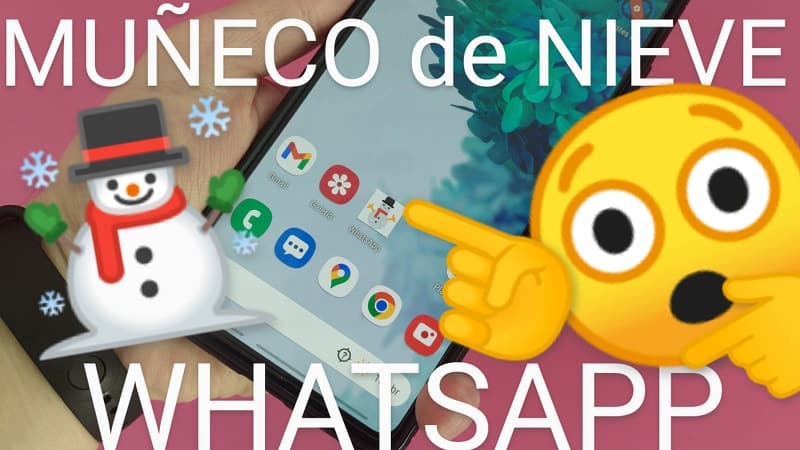 Icono de whatsapp por un icono de nieve.