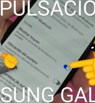 Ver toques en pantalla Samsung Galaxy.