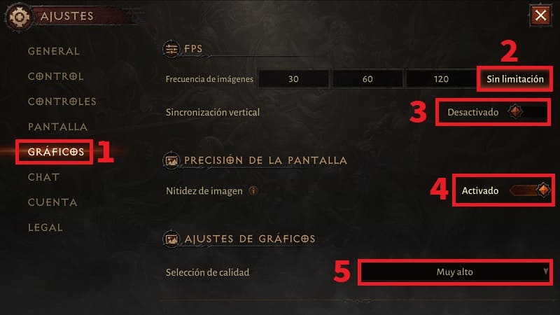 Gráficos al máximo Diablo Immortal en ordenador..