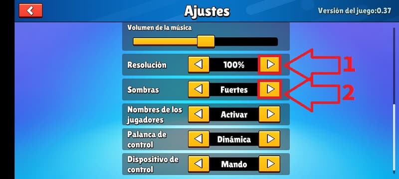 Poner los gráficos al máximo Stumble Guys.