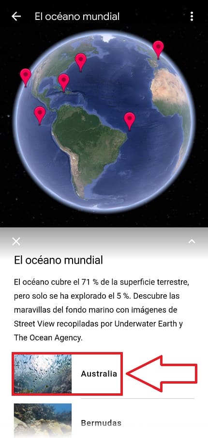 Fondo del mar Google Earth.