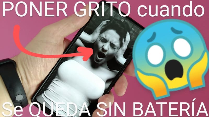 Móvil grita con batería baja.