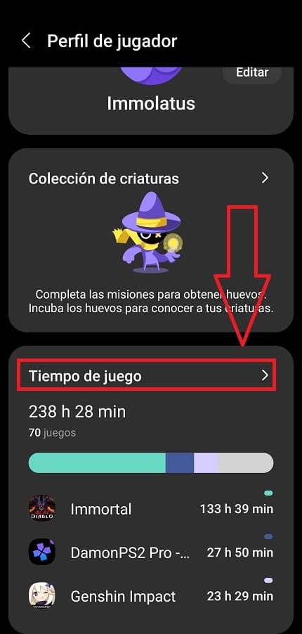 ¿Cuanto tiempo juego en mi móvil samsung?.