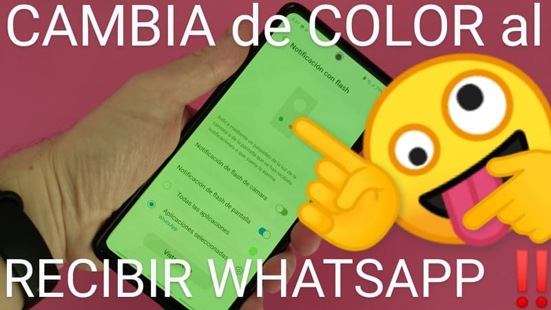 Cambiar de color la pantalla cuando recibo whatsapp en Samsung.