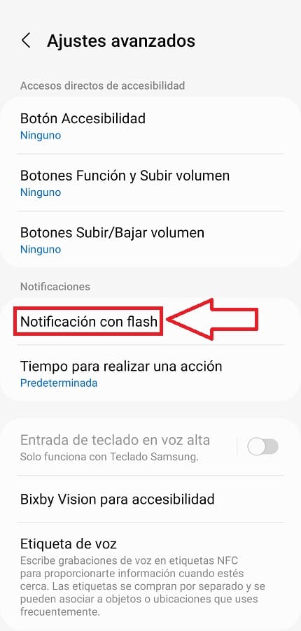 activar notificación con flash.