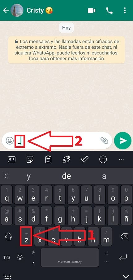 Teclado Swiftkey guión _.