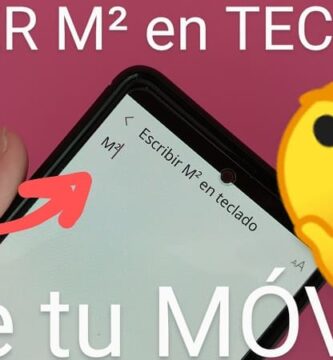 Escribir M² en teclado móvil.