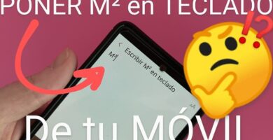 Escribir M² en teclado móvil.