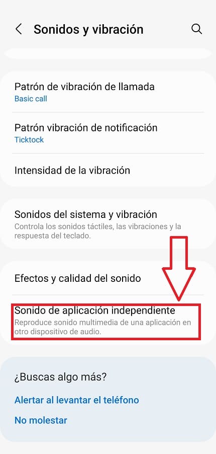 aplicación sonido independiente.