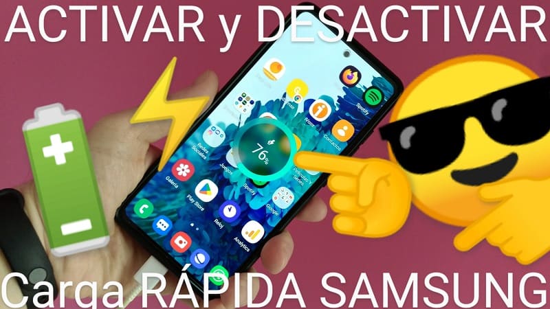 carga rápida en Samsung activar.