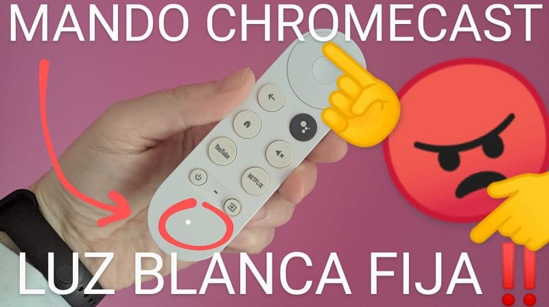 luz blanca fija chromecast en mando.