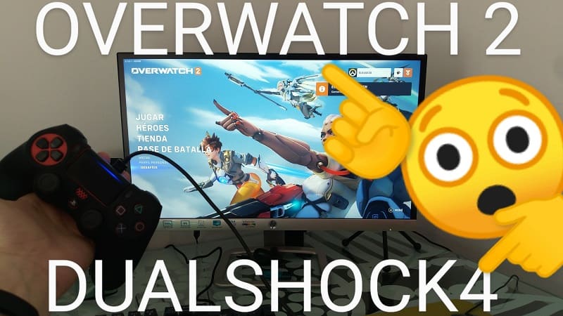 Jugar a Overwatch 2 con un mando dualshock 4.