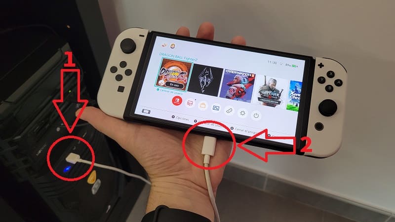 transferir pantalla de switch a pc por cable.