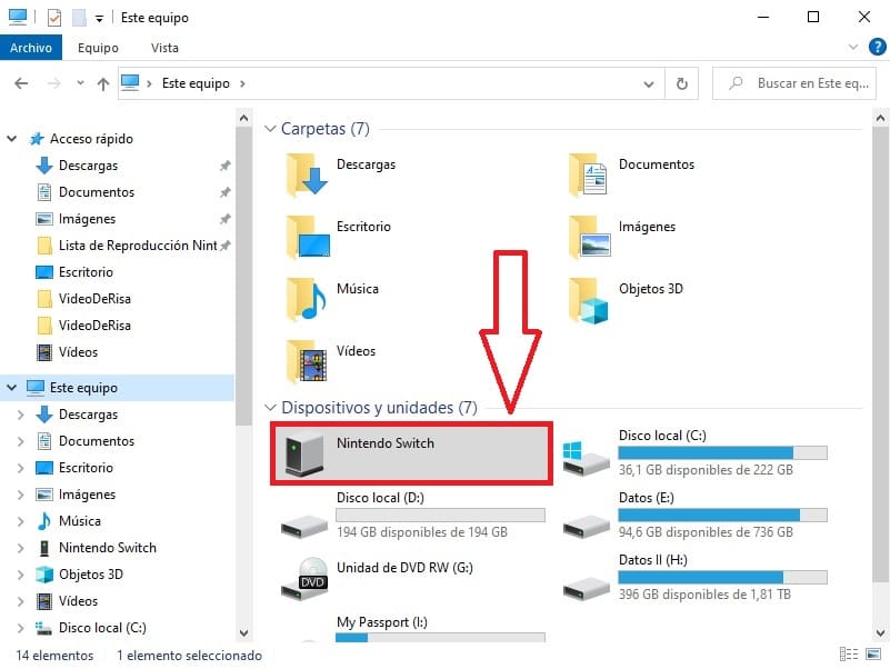 Unidad Nintendo Switch.