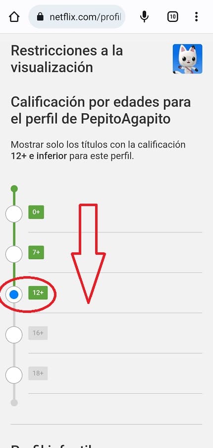 configurar calificación por edades en Netflix.
