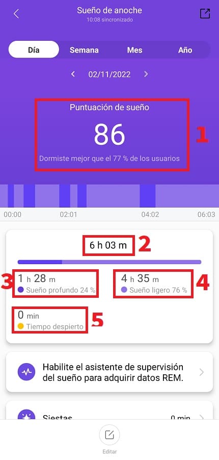 Monitorizar ciclos de sueño xiaomi mi band.