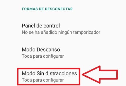 modo sin distracciones.