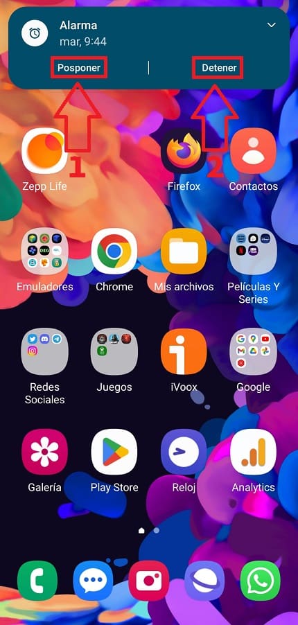 detener alarma en android.