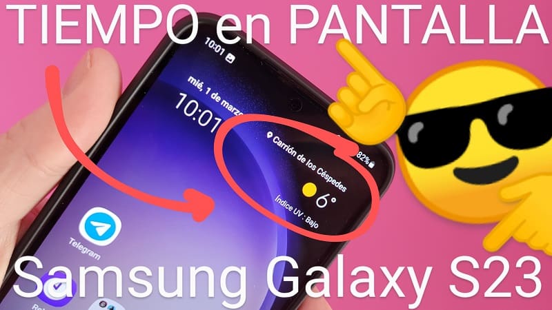 añadir widget de tiempo samsung galaxy s23.