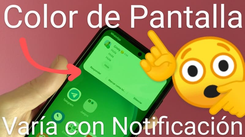 Color pantalla notificación S23.