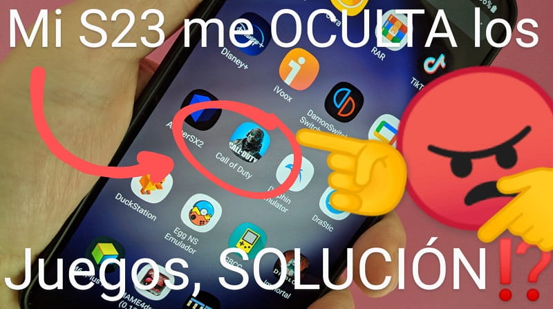 Samsung Galaxy S23 me esconde los juegos.