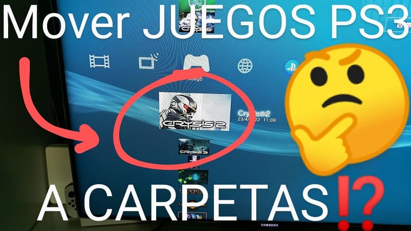 mover juegos de PS3 a carpetas.