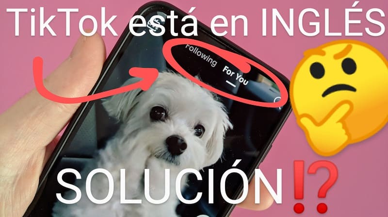 TikTok está en inglés.