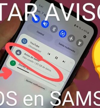 Ocultar aviso de datos Samsung.