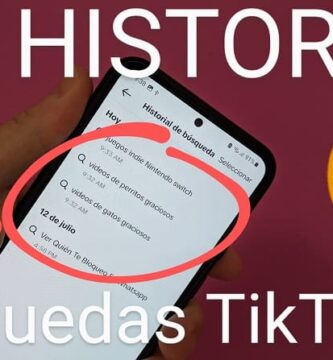 Ver historial búsquedas TikTok.