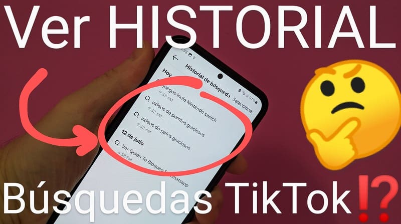 Ver historial búsquedas TikTok.