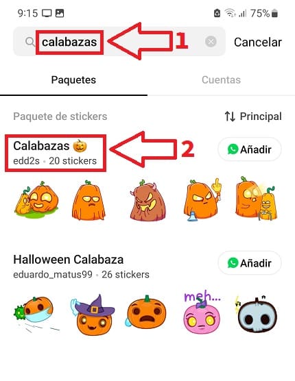 Calabazas stickers WhatsApp.
