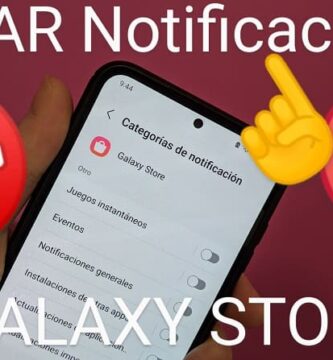 Notificaciones Samsung Galaxy store.