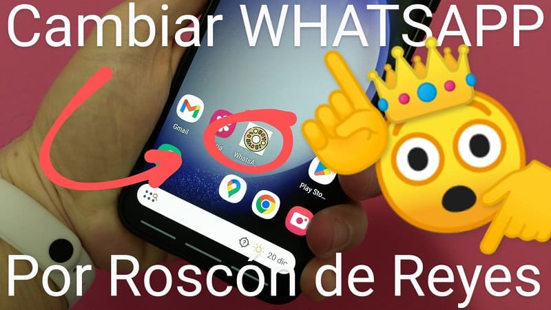 Cambiar icono de WhatsApp por roscón de Reyes.