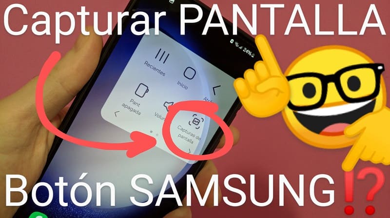 Capturar pantalla samsung con un botón en pantalla.