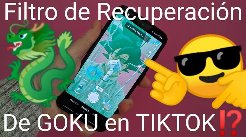 filtro de recuperación Goku en TikTok.